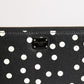 Black White Dotted Leather Zip Around Continental Wallet
