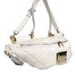 White Quilted Logo Plaque Belt Waist Fanny Pack Bag