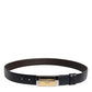 Blue Brown Leather Buckle Reversible Belt