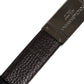 Blue Brown Leather Buckle Reversible Belt