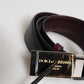 Black Brown Leather Metal Buckle Reversible Belt