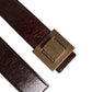 Brown Leather Gold Metal Buckle Classic Belt