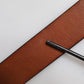 Brown Leather Gold Crystal Buckle Belt