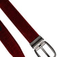 Red Velvet Black Metal Buckle Logo Belt