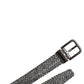 Black White Silver Tone Metal Buckle Belt