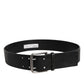 Black Leather Metal Buckle Classic Belt