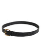 Black Leather Metal Buckle Classic Belt