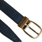 Blue Leather Metal Buckle Classic Belt