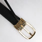 Blue Leather Metal Buckle Classic Belt