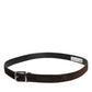 Brown Velvet Metal Buckle Classic Belt