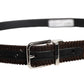 Brown Velvet Metal Buckle Classic Belt