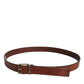 Brown Leather Metal Buckle Classic Belt