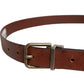 Brown Leather Metal Buckle Classic Belt