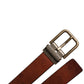 Brown Leather Metal Buckle Classic Belt