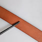 Brown Leather Gold Metal Baroque Buckle Belt