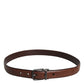 Brown Leather Metal Buckle Classic Belt