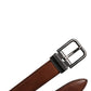 Brown Leather Metal Buckle Classic Belt