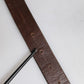 Brown Solid Leather Classic Waist Buckle Belt