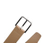 Brown Leather Classic Metal Logo Buckle Belt
