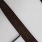 Brown Leather Classic Metal Logo Buckle Belt