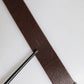 Brown Leather Classic Metal Logo Buckle Belt