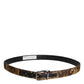Multicolor Jacquard Leather Logo Buckle Belt