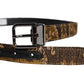 Multicolor Jacquard Leather Logo Buckle Belt