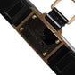 Black Leather DG Logo Plaque Buckle Belt
