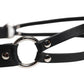 Black Leather Classic Metal Logo Buckle Belt