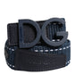 Blue White Cotton DG Logo Metal Buckle Belt