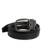 Black Brown Leather Classic Metal Buckle Belt