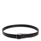 Black Brown Leather Classic Metal Buckle Belt
