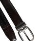 Black Brown Leather Classic Metal Buckle Belt
