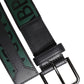 Green Black Classic Metal Logo Buckle Belt