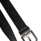 Black Calf Leather Classic Metal Buckle Belt