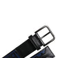 Black Blue Polyester Printed Metal Buckle Belt