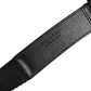 Black White Printed Metal Logo Buckle Belt