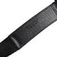Black White Printed Metal Logo Buckle Belt