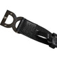 Black White Printed Metal Logo Buckle Belt