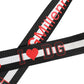 Black White Printed Metal Logo Buckle Belt