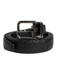 Black Calf Leather Classic Metal Buckle Belt
