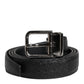 Black Calf Leather Classic Metal Buckle Belt