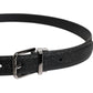 Black Calf Leather Classic Metal Buckle Belt