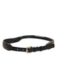 Black Leopard Classic Gold Metal Buckle Belt