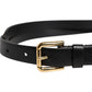 Black Leopard Classic Gold Metal Buckle Belt