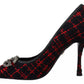 Red Black Tweed DG Amore Heels Pumps Shoes