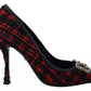 Red Black Tweed DG Amore Heels Pumps Shoes