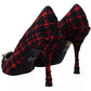 Red Black Tweed DG Amore Heels Pumps Shoes