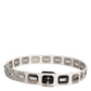 White Leather Gold Tone Rotating Buckle Belt