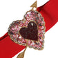 Red Stretch Wide Waist Heart Embellished Belt